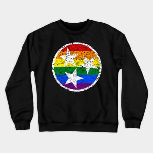 Tennessee Flag Symbol - Rainbow Distressed Crewneck Sweatshirt